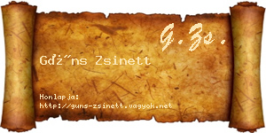 Güns Zsinett névjegykártya